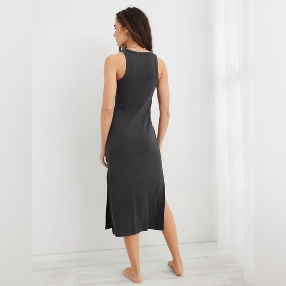 NWT Aerie High Neck Ribbed Midi Dress Large - Picture 3 of 12